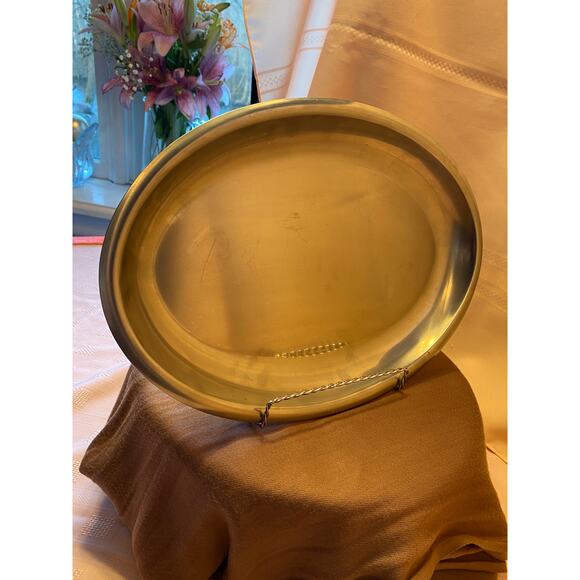 Kalmar Stainless Steel Oval  Serving Platter. Made in Denmark 14 in. X 9 ¾ in. - Picture 10 of 11